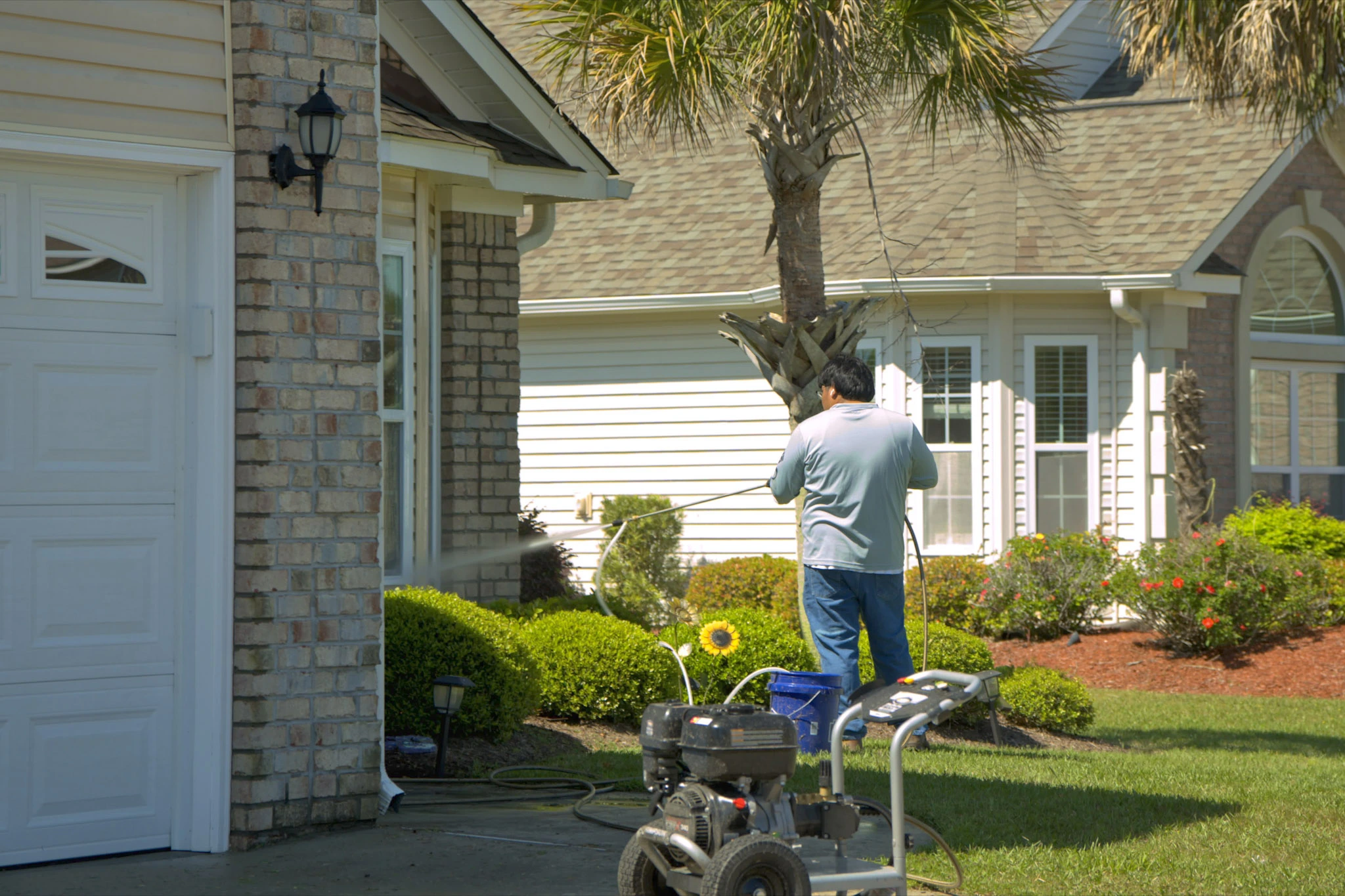 Fighting Grime pressure washing